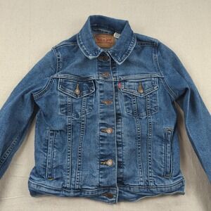 Levi's Jacket Womens Small Blue Denim Button-Up Trucker Cropped